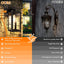 2 Luces pared exterior sensor toma corriente negras