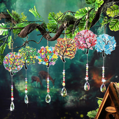 Set 6 Atrapasoles Diamantes Árbol Vida Decoración Pared