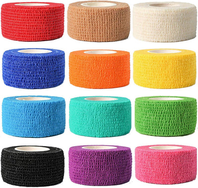 12 Uds Vendaje Autoadhesivo Elástico 1pulg x5yd