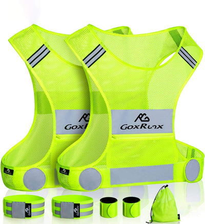 2 Chalecos Reflectantes Corredor Brazaletes Bolsa