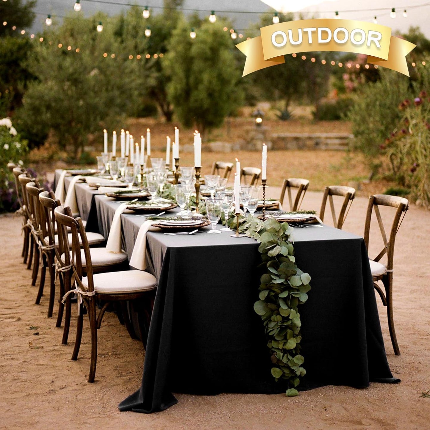8 Manteles Rectangulares Negro 90x132pulg Comedor Boda