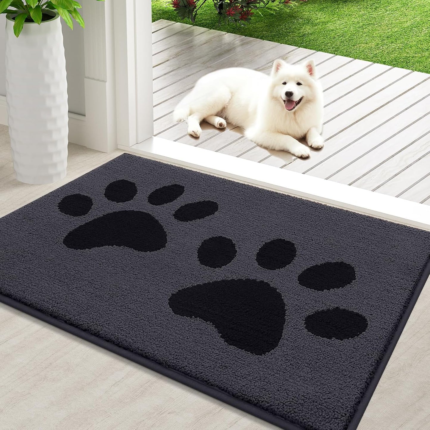 Tapete puerta perro antiderrap absorbente lavable