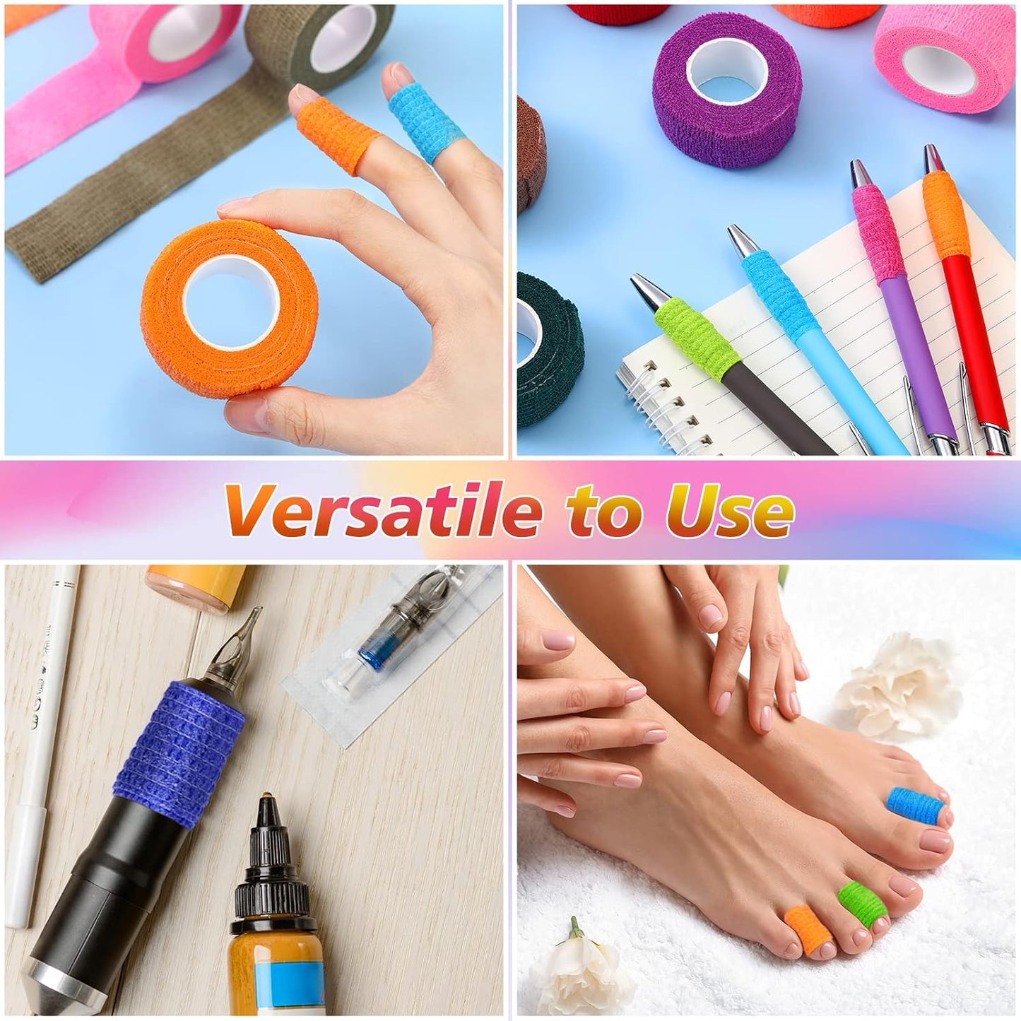 100 Vendajes Autoadhesivos 1" x5yd 20 Colores