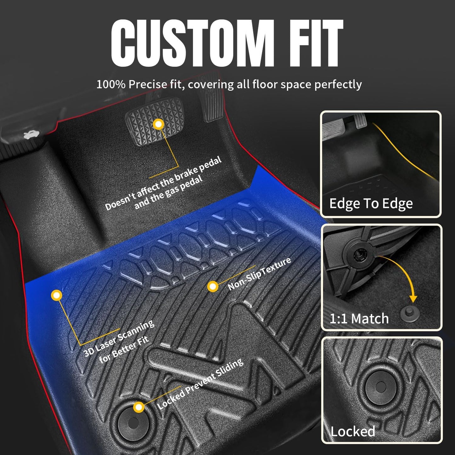 Alfombrillas TPE Chevy Camaro 2016-24 impermeables 4 Pzas