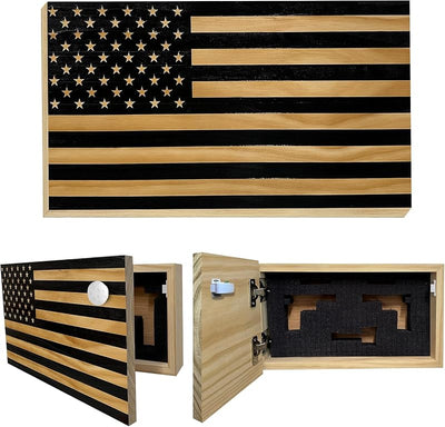 Caja fuerte para armas con bandera USA y bloqueo magnético