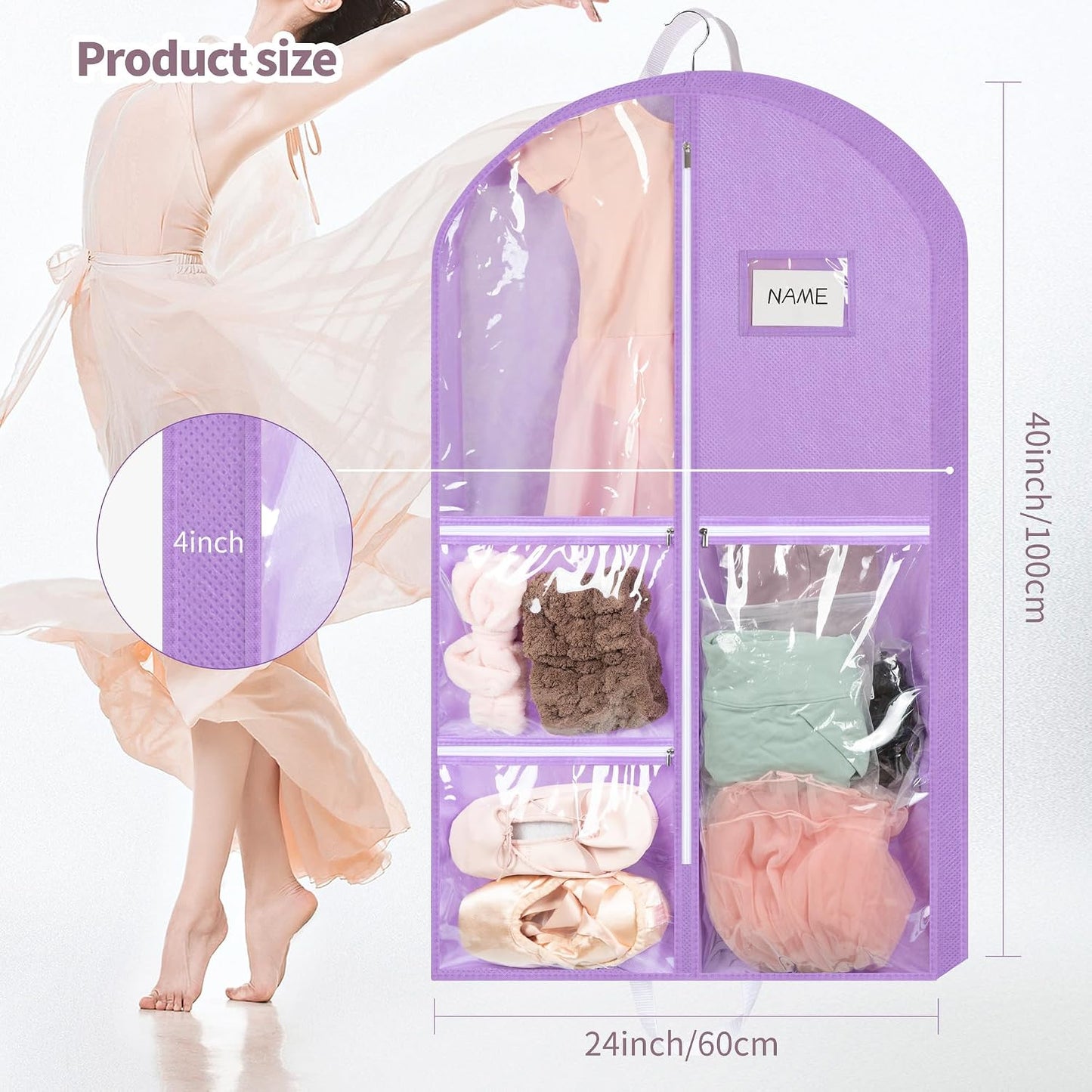 Bolsa 40" para disfraces baile con 4 bolsillos y 1 trasero