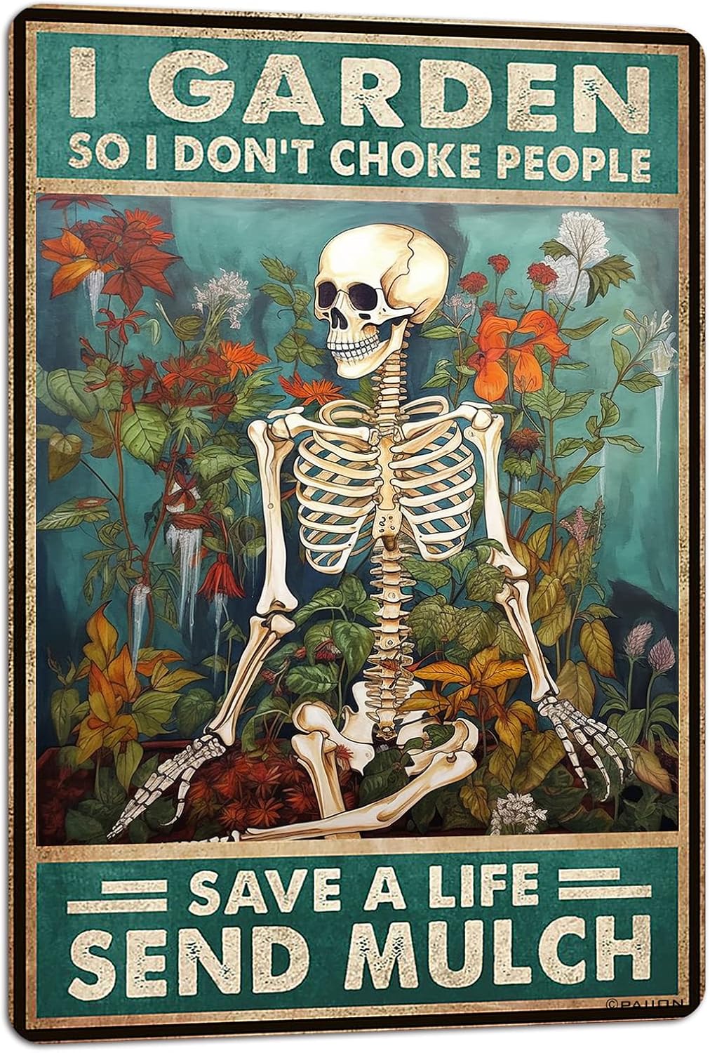 Cartel metal vintage calavera 20x30cm