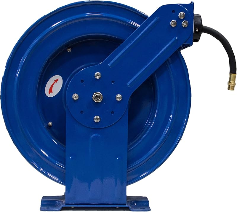 Carrete manguera doble brazo 3/8x50ft azul