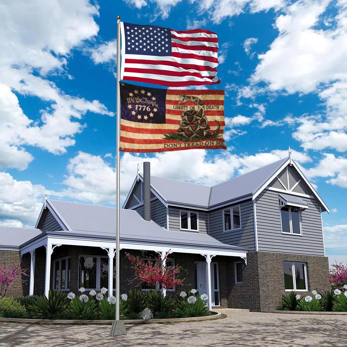 Bandera 3x5ft Dont Tread On Me 1776 poliéster doble cara