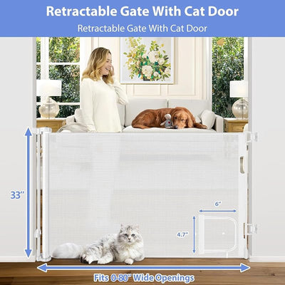 Puerta retráctil para perros y gatos de 80"