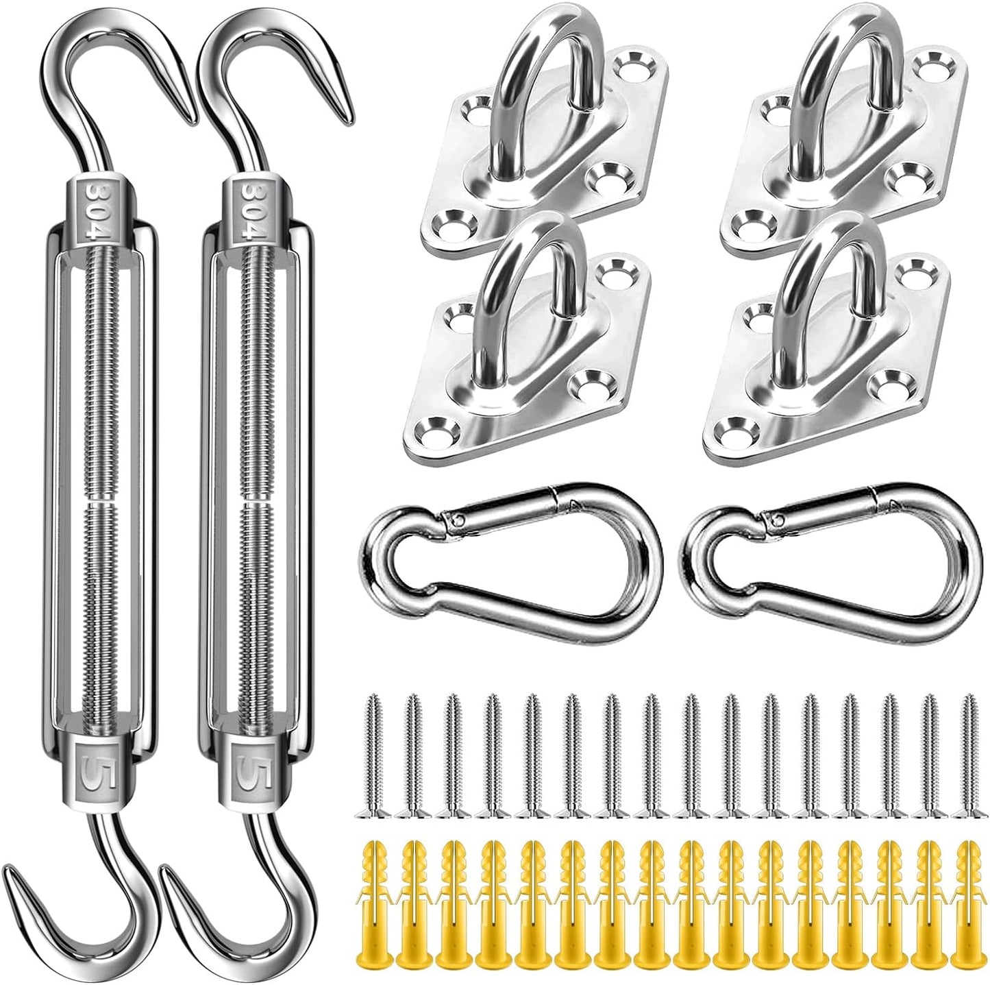 Kit accesorios toldo acero inox 304 5pulg para velas triangular