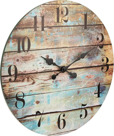 Reloj pared madera 18pulg vintage colgante con pilas