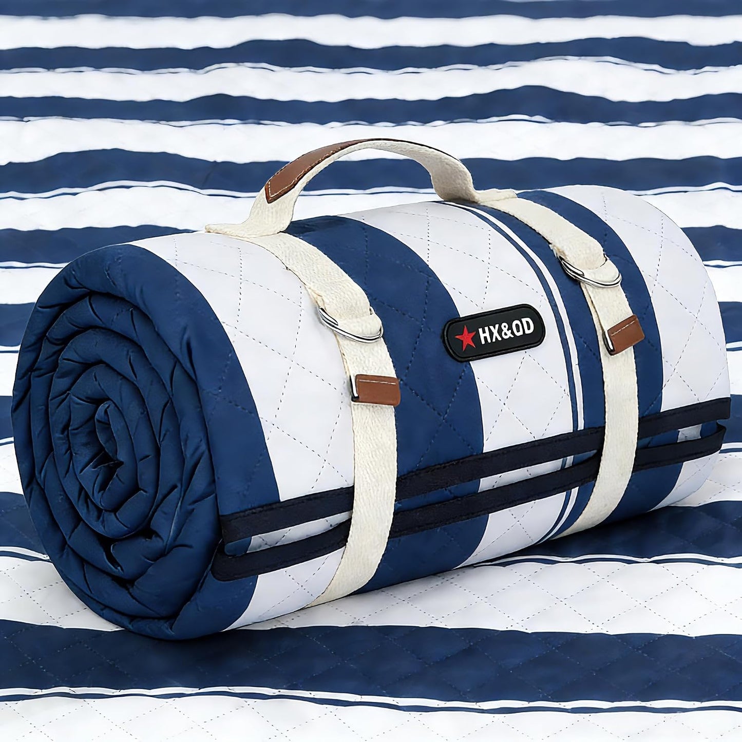Manta picnic extragrande 80x60" impermeable plegable azul