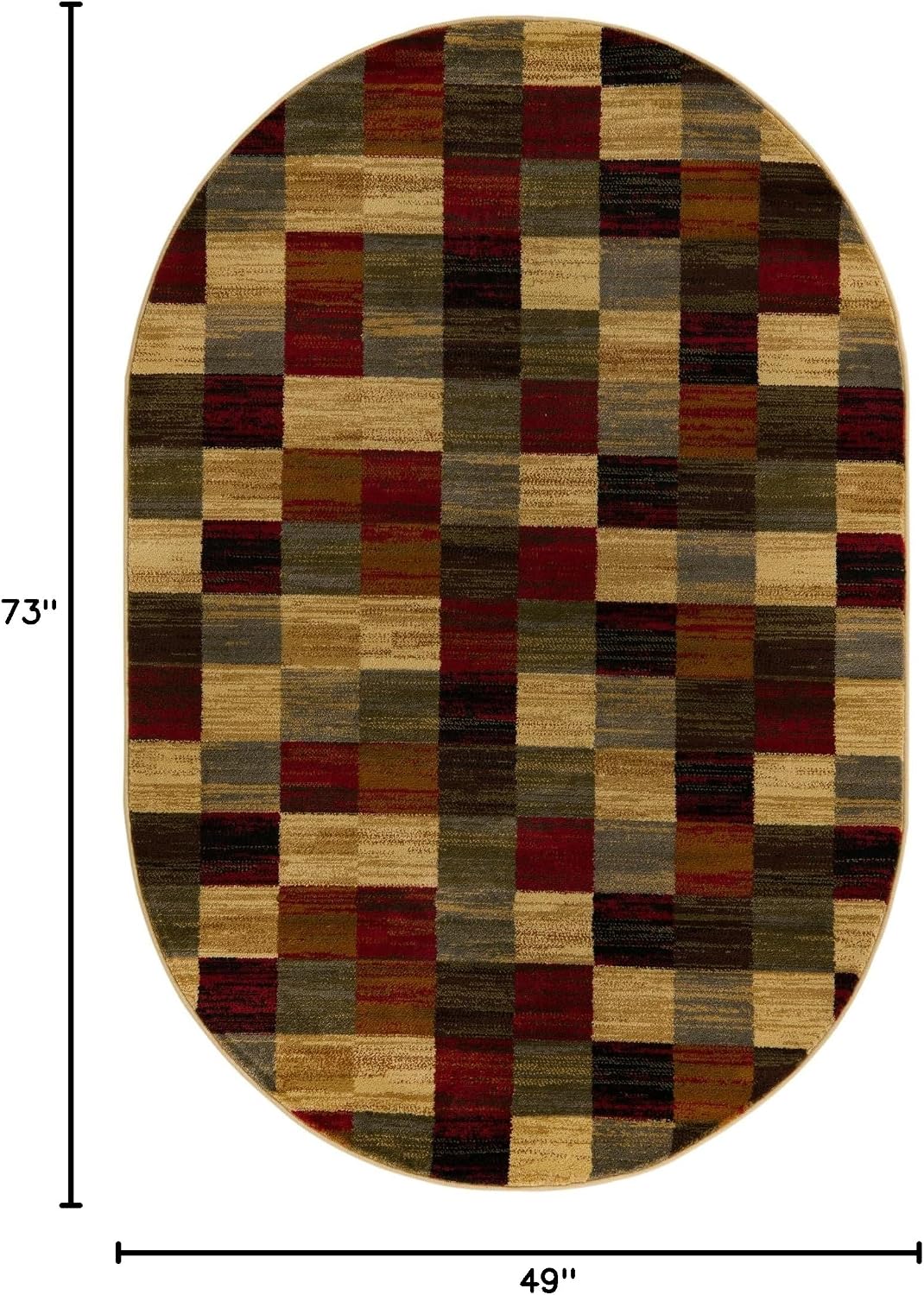 Alfombra área ovalada Gava 4x6ft multicolor