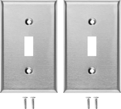2 Pzas Placas Pared Acero Inox 4.5x2.75"