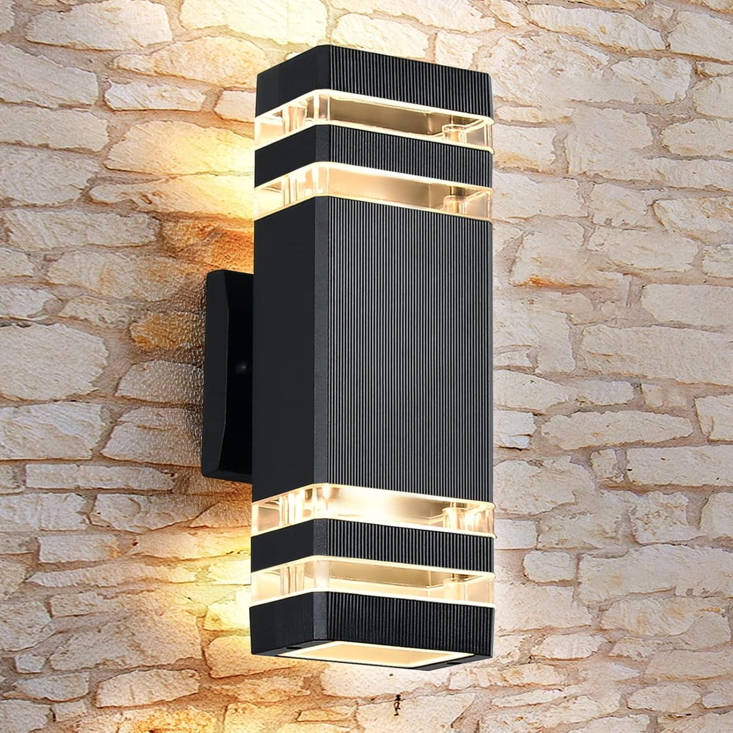 Lámpara pared exterior aluminio luces arriba y abajo