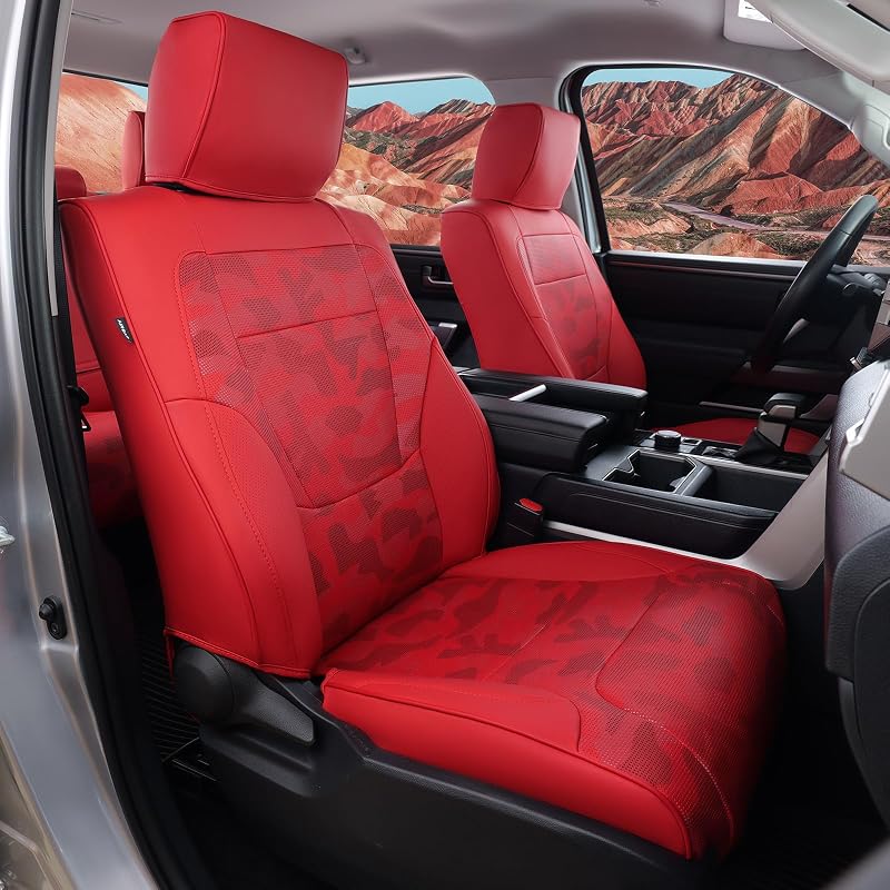 Fundas asiento Toyota Tundra 22-26 camuflaje rojo