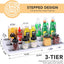 Organiz. especias plástico 3 niveles ajustable 14.6-25.8pulg