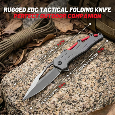 Cuchillo plegable acero inox 3.4pulg con clip táctico EDC