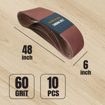 Bandas lijado 60 grano aluminio 6x48pulg pack 10