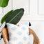 Funda almohada lumbar para sofá patio 18x18pulg borla azul bebé