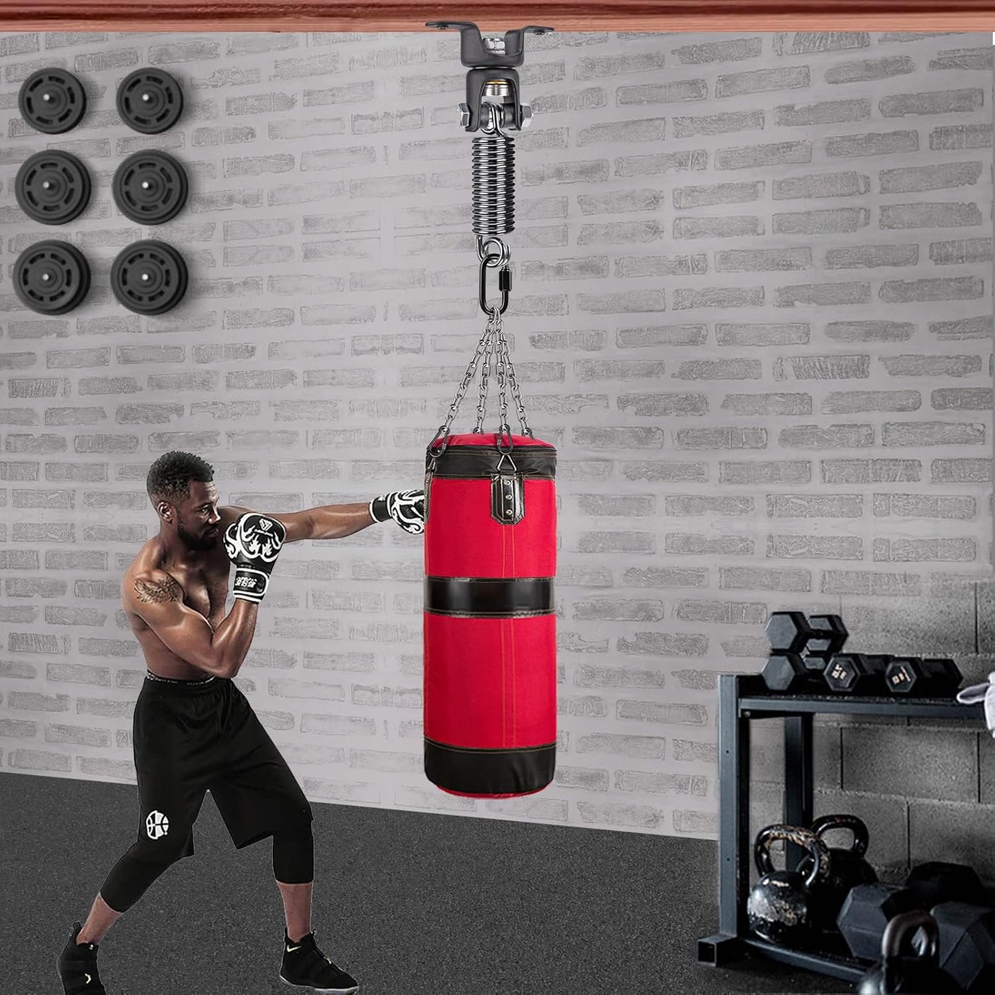 Soporte bolsa de boxeo techo con tornillos y rodamientos