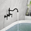 Grifo bañera negro pared 3 agujeros 8" boquilla giratoria