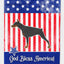 Bandera patriótica Doberman Pinscher para pórtico manga grande