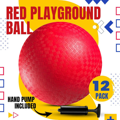 12 Pelotas Kickball Hinchables Goma Roja 8.5pulg
