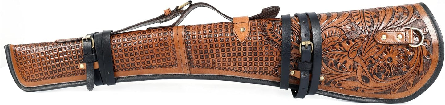 Funda rifle cuero cera dura occidental correa ajustable