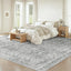 Alfombra sala 8x10pulg estilo bohemio antiderrap gris