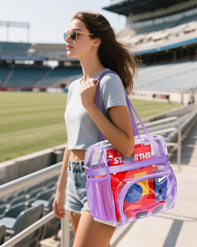 Bolsa transparente para eventos deportivos y conciertos con correa