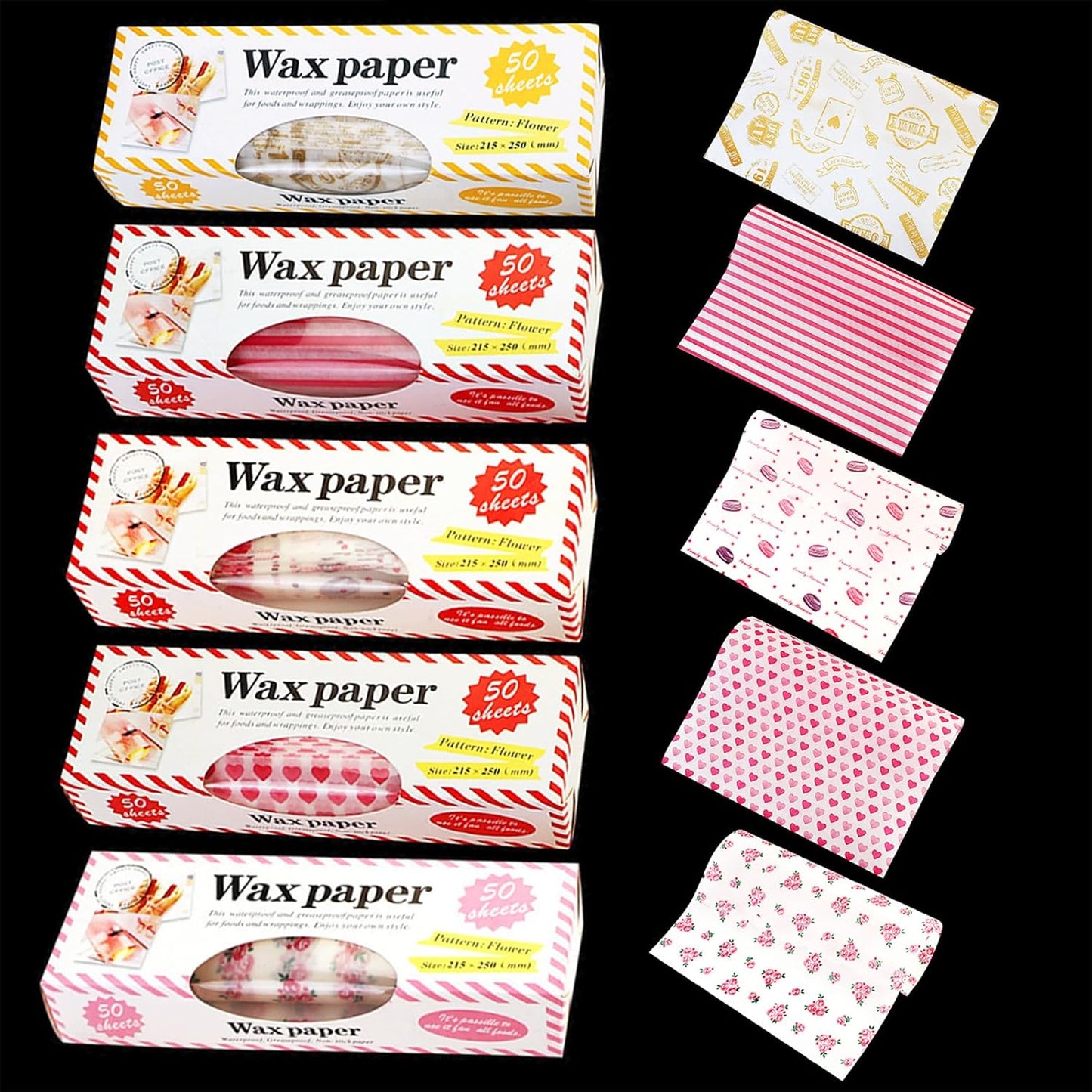 5 Cajas Papel Encerado 250 Hojas 8.5x9.8pulg