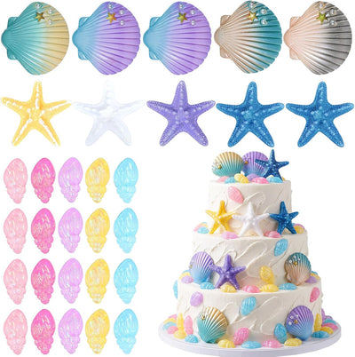 30 Pzas Decoración Pastel Conchas Marinas Océano