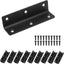 Soporte en L metal negro para estantes set 10