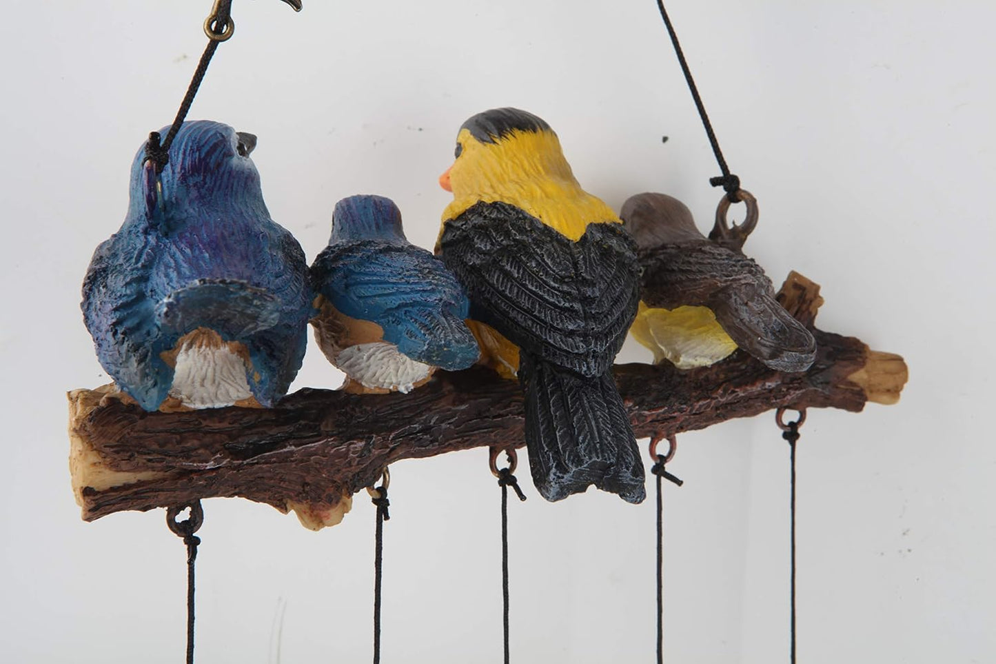 Campanillas de viento pájaros decoración jardín hogar azul