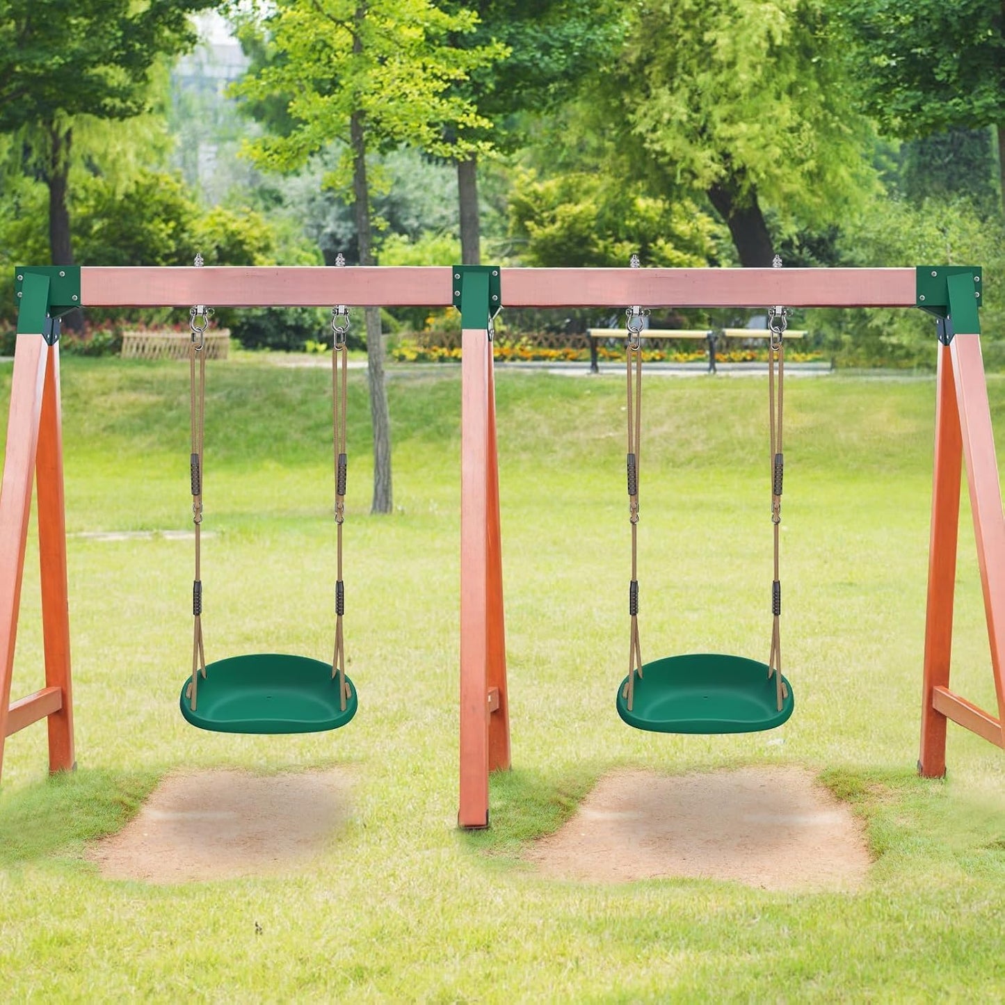 2 Asientos Columpio Capacidad 500lb Cuerda Ajustable