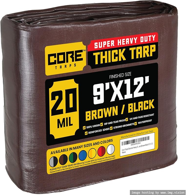 Lona 9x12ft polietileno impermeable UV resistente marrón/negro