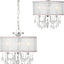 Candelabro 3 luces cromadas pantalla tambor para interiores