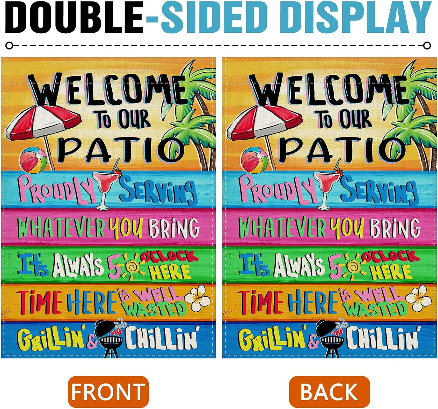 Bandera decorativa verano welcome patio hogar fiesta