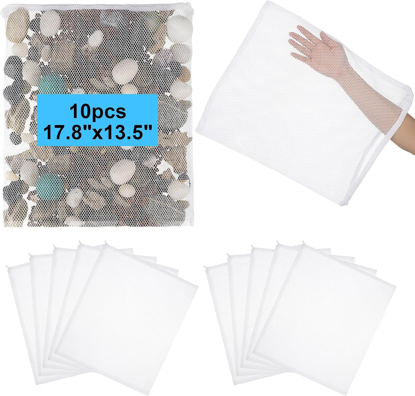 10 bolsas filtro plástico reutilizables para pecera acuario