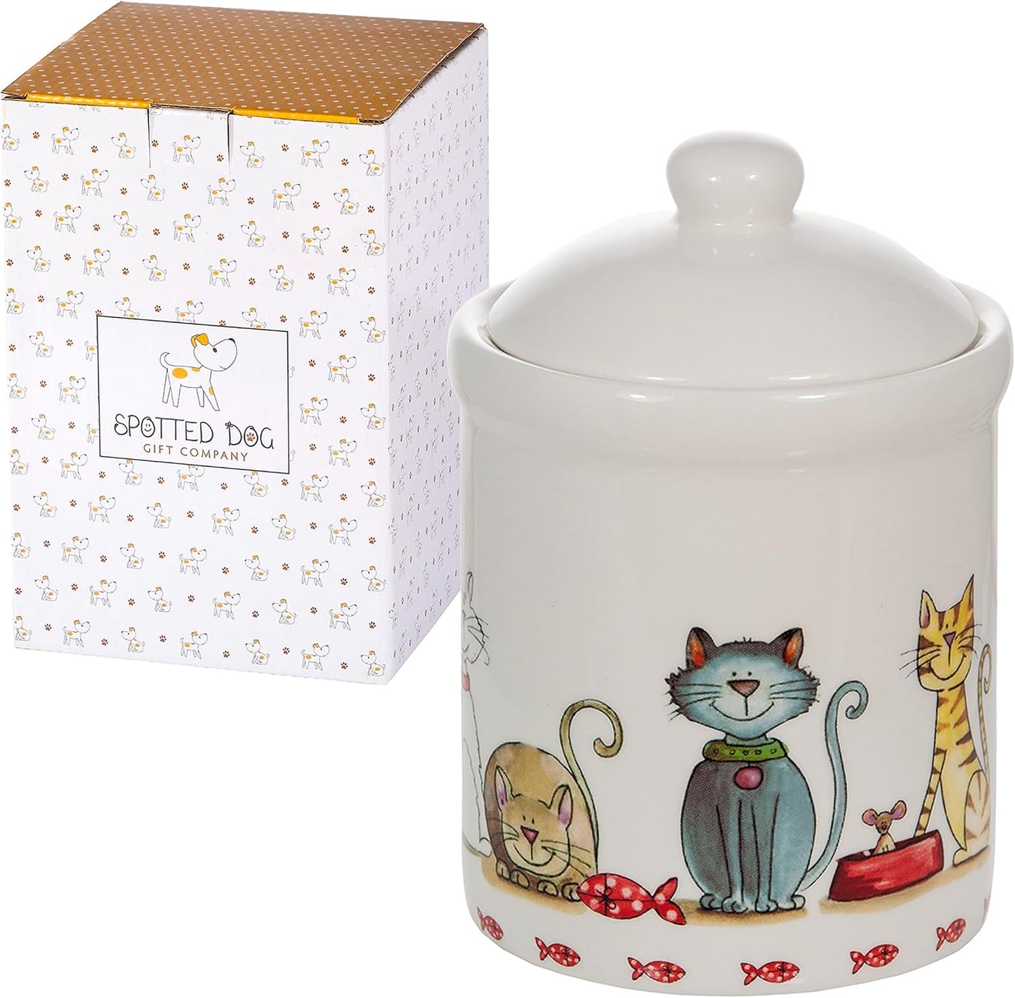 Tarro cerámica con tapa para gatos 35oz