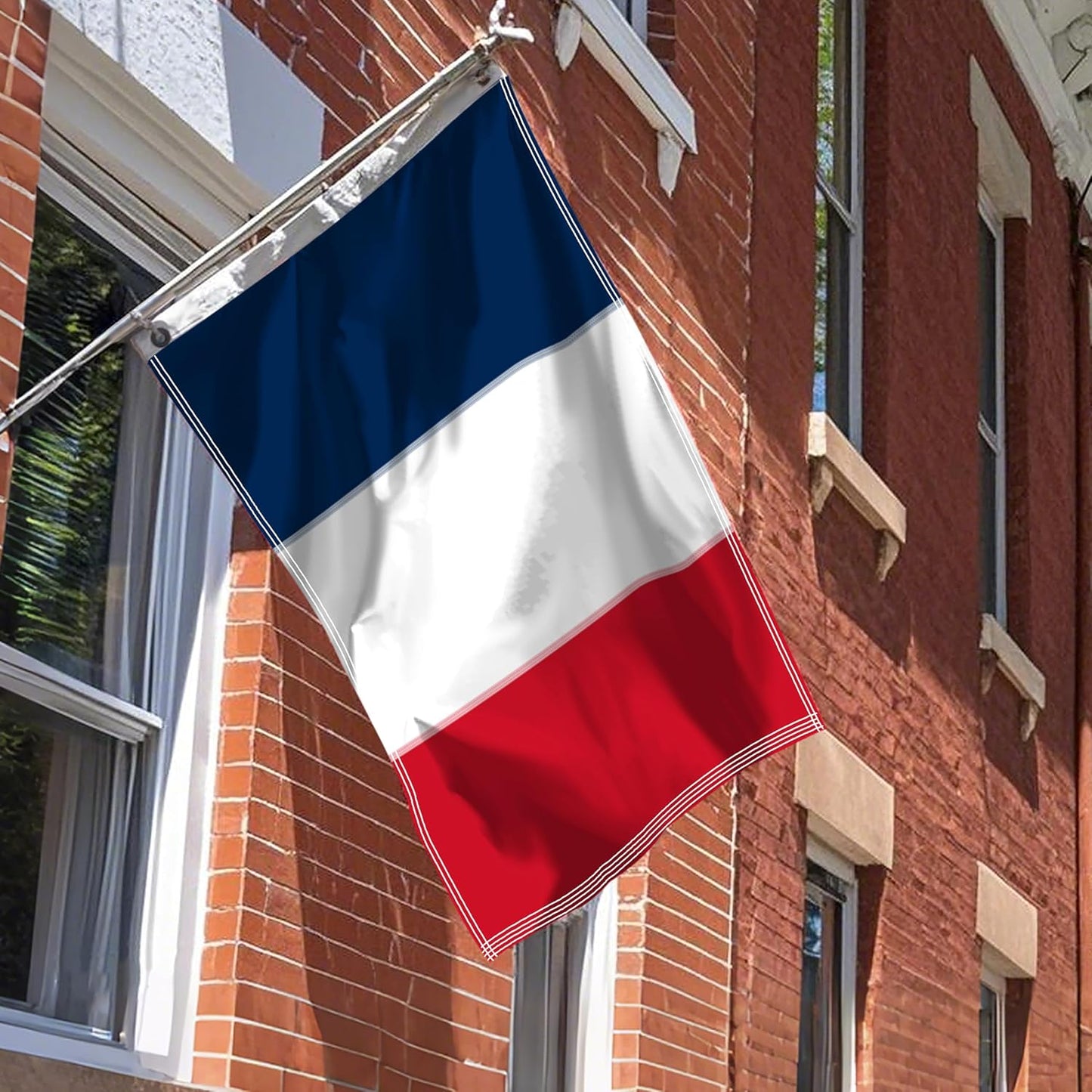 Bandera francesa 3x5poliéster resistente rayas cosidas latón