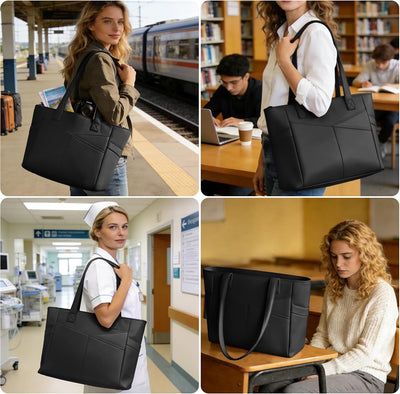 Bolsa Tote Grande con Cremallera para Mujer Viaje Trabajo