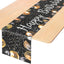 Camino Mesa Cumpleaños 72x13pulg Negro Dorado Decoración