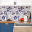 Papel pintado vintage Purple Leaf 17.5x393.5" autoadhesivo