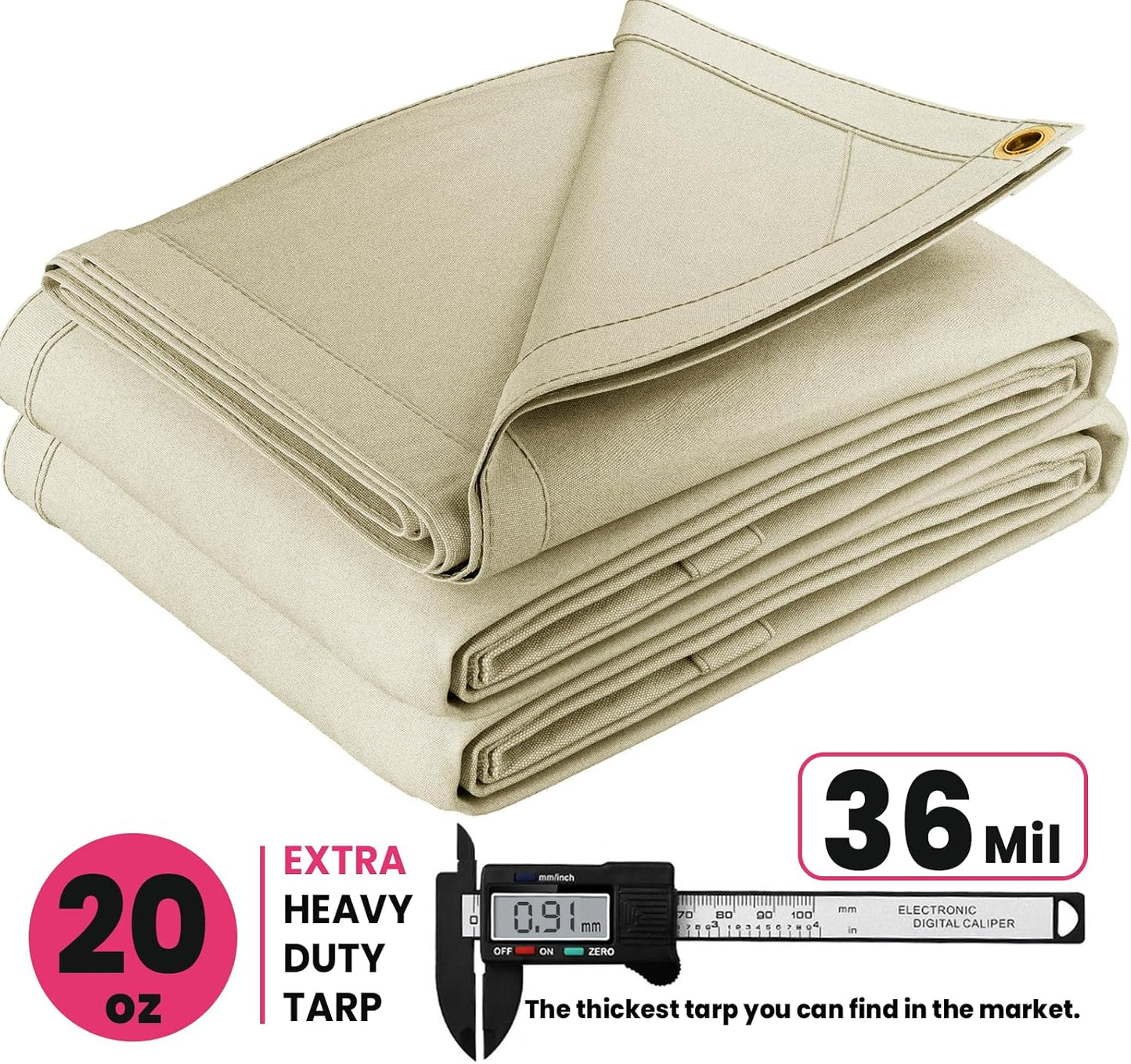 Lona resistente 20oz antiagua UV con ojales latón multiusos