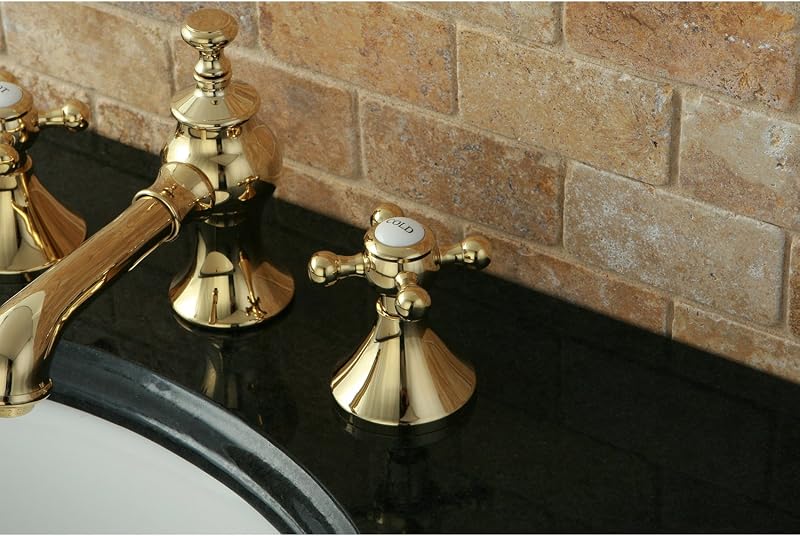 Grifo lavabo latón pulido con ventana emergente 5-5/8"