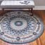 Alfombra redonda 5ft1pulg azul/burdeos