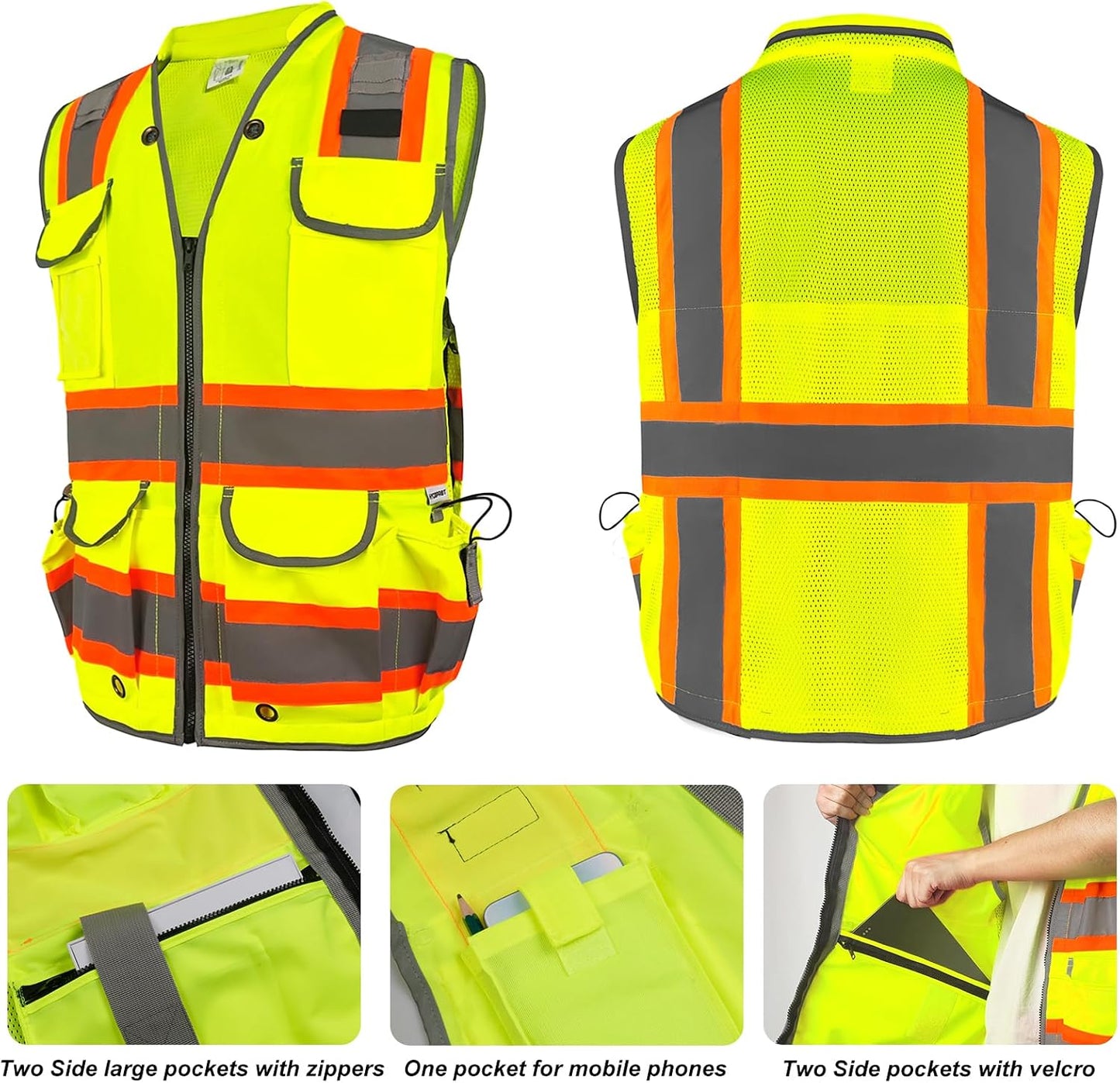 Chaleco seguridad reflectante clase 2 alta visibilidad